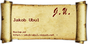 Jakob Ubul névjegykártya